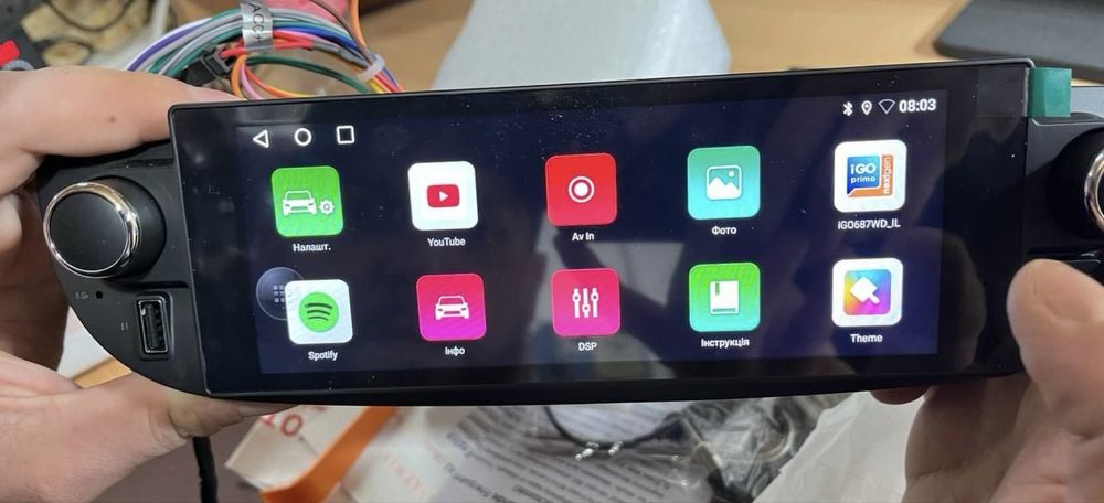 Fiat 500 2007-2018 Android магнітола DSP Carplay GPS Bluetooth WIFI