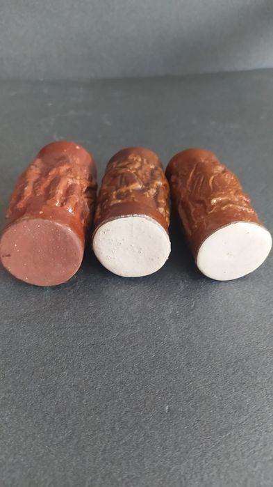 3 szt kieliszków z kamionki ceramiki PRL
