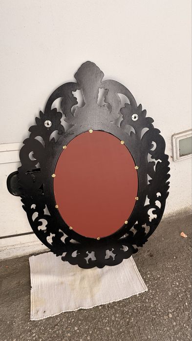 Espelho Gótico Preto Oval