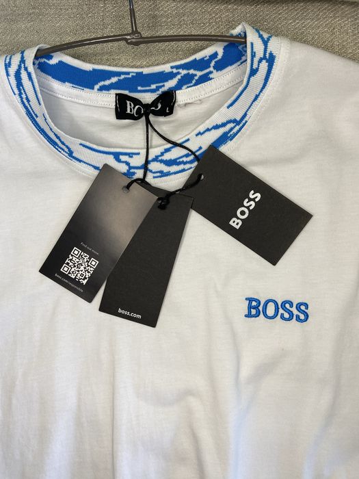 Нова оригінальна футболка boss hugo boss kansas white blue чоловіча М/L