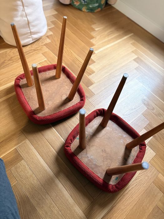Taborety PRL patyczaki 2 sztuki
