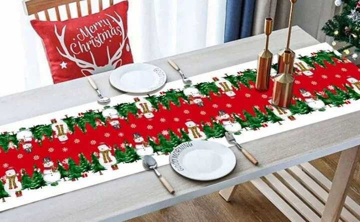 welurowy strój zestaw MIKOŁAJA Burgund L-3XL List + Bieżnik na stół