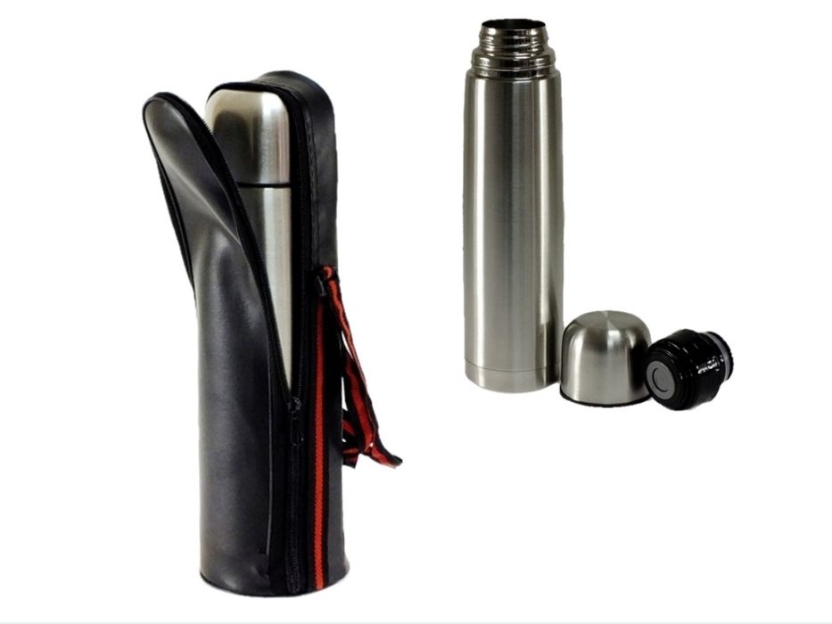 Termos metalowy 0,5 L ze stali nierdzewnej 18/10 Klönberg + pokrowiec