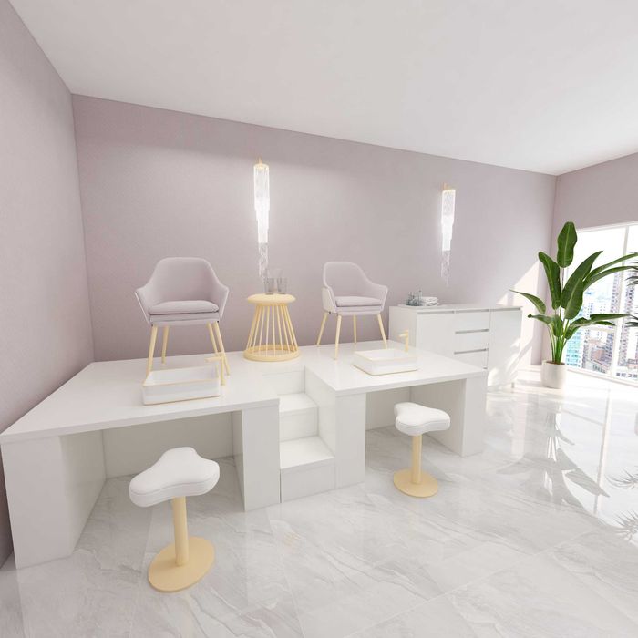 Podwójny Podest do Pedicure Wysoki Sofia ze schodkami