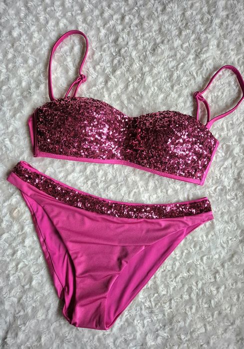 Calzedonia M 80B/75C/70D royal fuchsia fuksjowy Glowing Surface cekiny