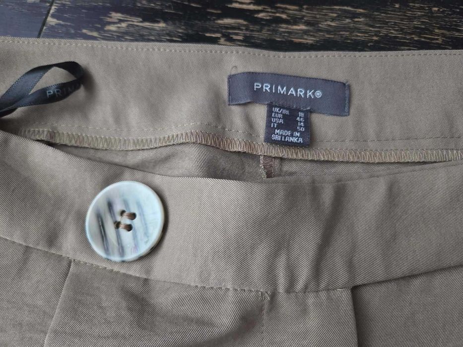 Spodnie damskie eleganckie taupe,wysoki stan