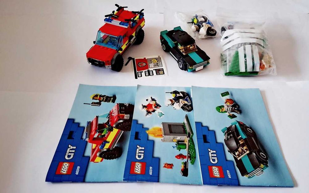 Lego City 60319 Fire Rescue & Police Chase em peças novas semi montado