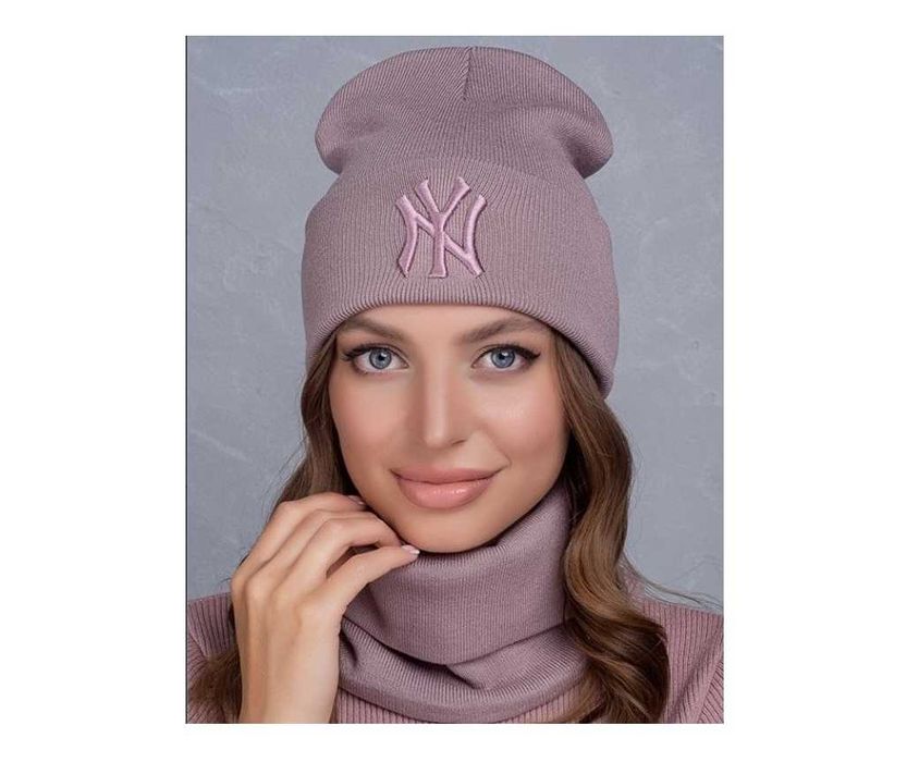 Теплая шапочка нью-йорк шерсть с хлопком