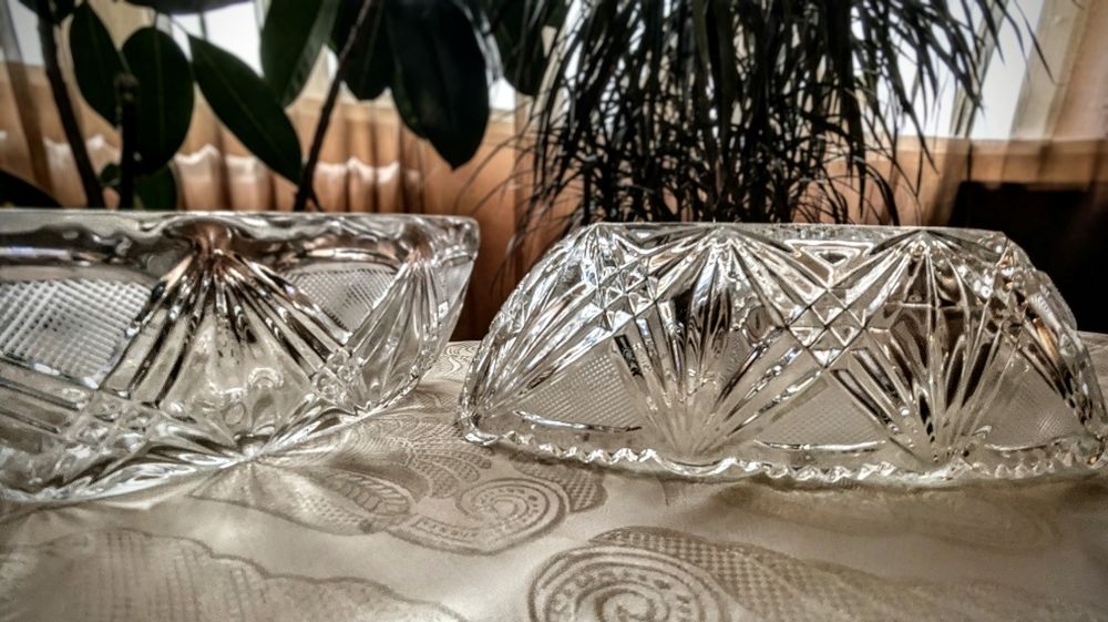 Кришталеві (скляні) овальні блюда / тарілки / салатники