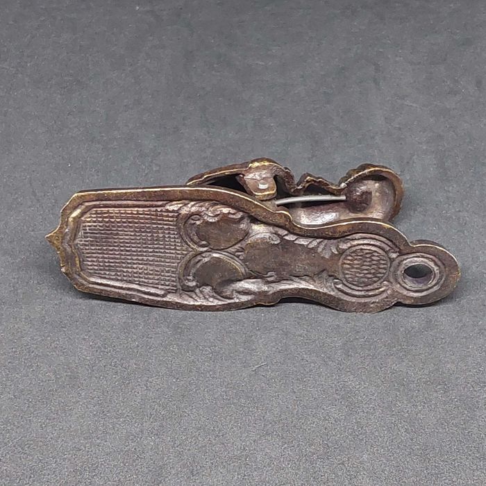 Канцелярский зажим для документов бумаг бронзовый ФРАНЦИЯ 1920-е годы