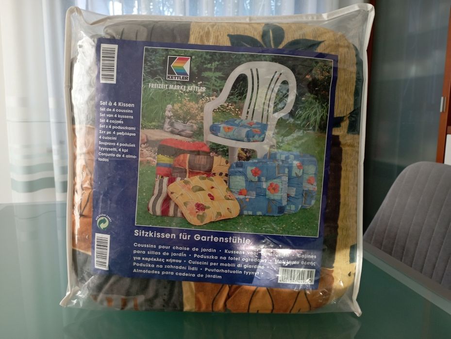 Conjunto de 4 Almofadas para cadeiras de jardim ou interiores