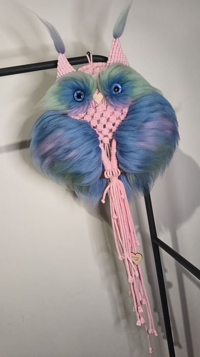 Sowa z Makramy prezent