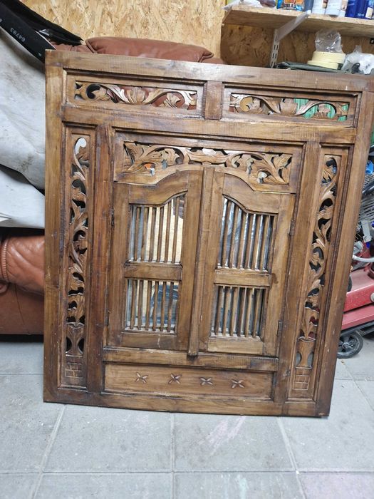 Lustro vintage drewno