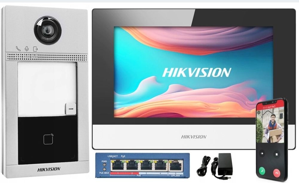 Wideodomofon WiFi KIS604-S Hikvision PoE Furtka Brama Aplikacja Wysyłka 24h