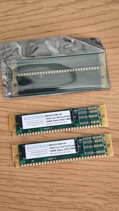 Pamięć SIMM 30 Pin 2X16 MB=32 MB Nowa do komputera Sound Blaster retro