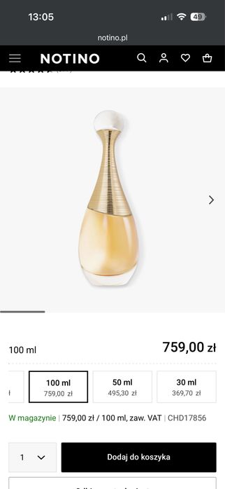 Woda perfumowana DIOR Jadore