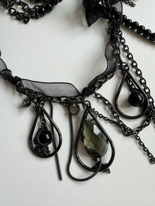 Жіноче кольє намисто чорне буси чорні