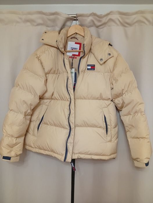 Kurtka puchowa TOMMY JEANS – beżowa | NOWA z metkami