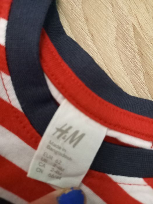 Koszulka H&M 62cm krótki rękaw