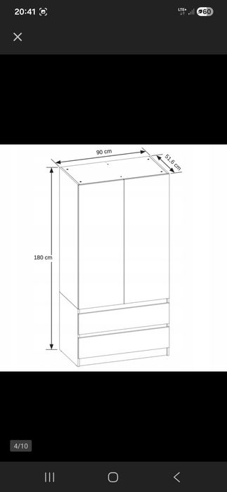 SZAFA SONOMA biała duża na ubrania
