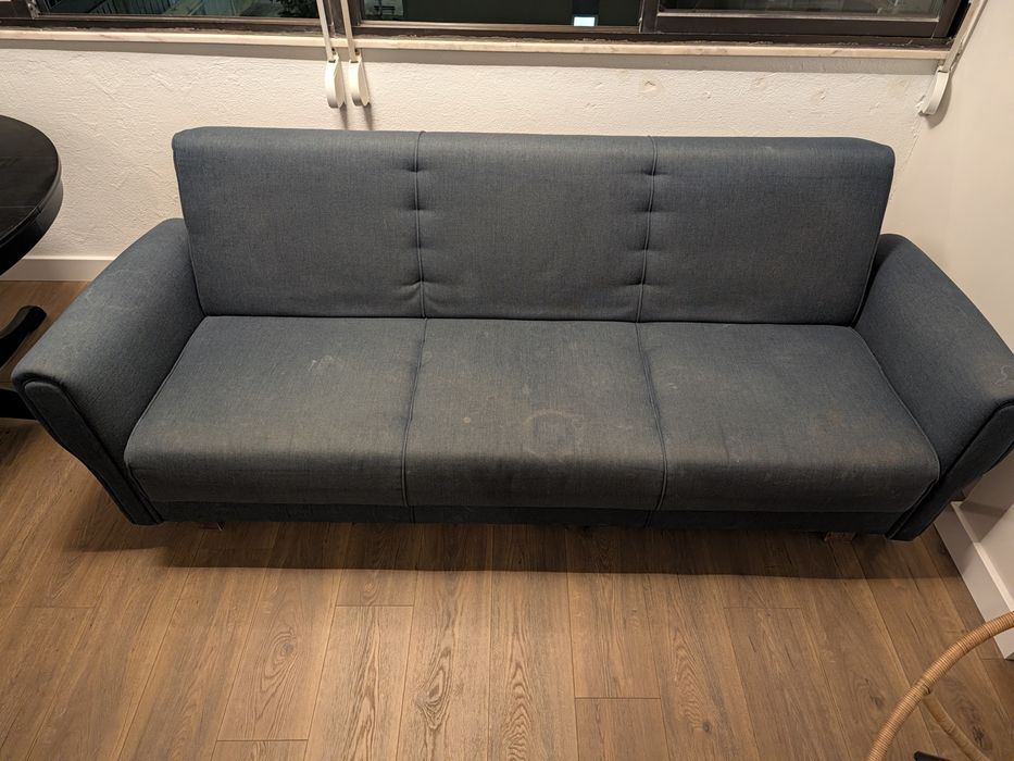 Sofá cama azul 215cm