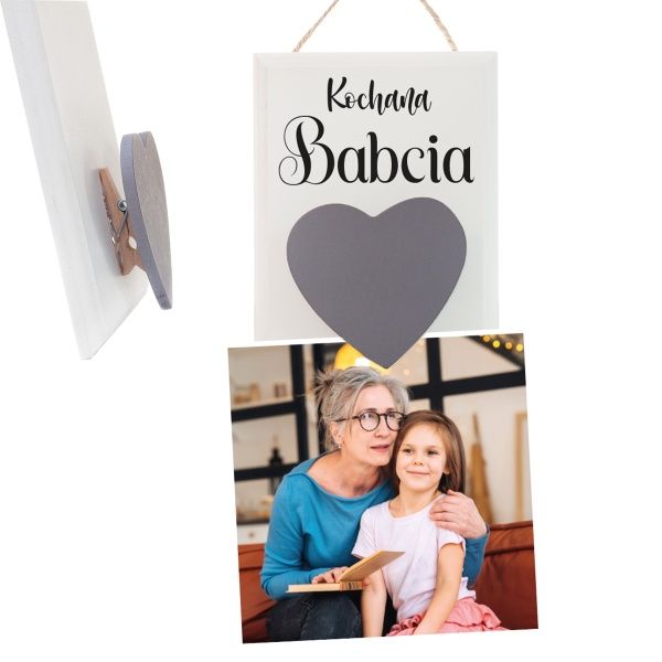 Drewniana ramka z klipsem