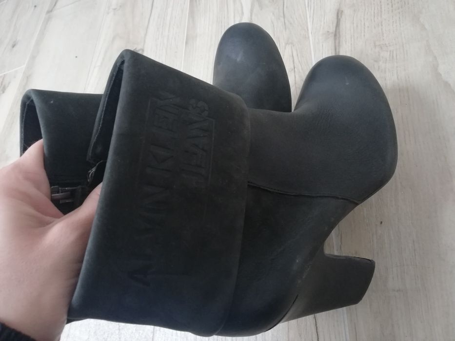 Oryginalne buty Calvina Kleina skóra naturalna skórzane botki 41