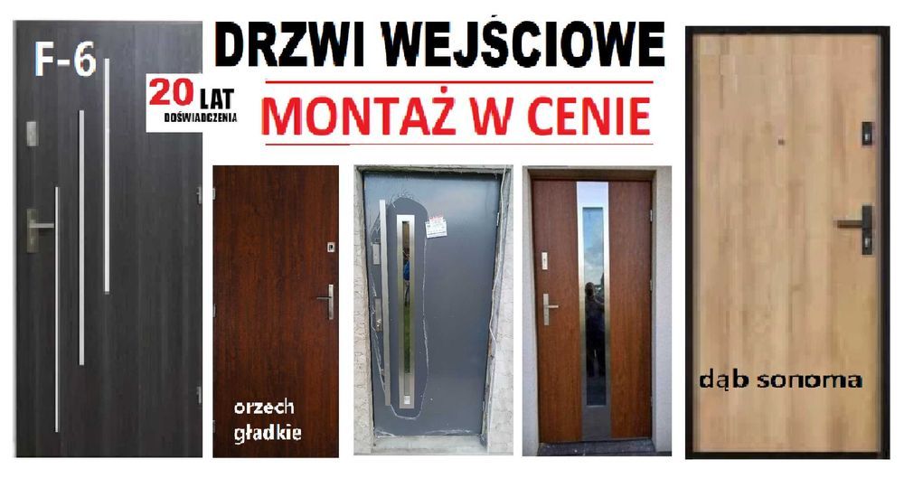 Drzwi z MONTAŻEM zewnątrzne-wejściowe  wewnątrzklatkowe do mieszkania.
