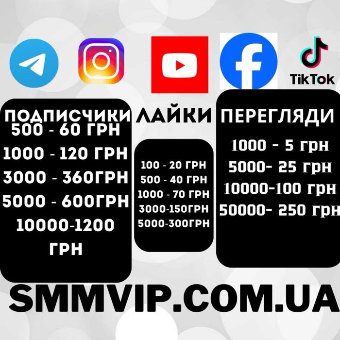 Увеличения подписчиков - Инстаграм, Телеграм, ТикТок, ютуб Низкая цена