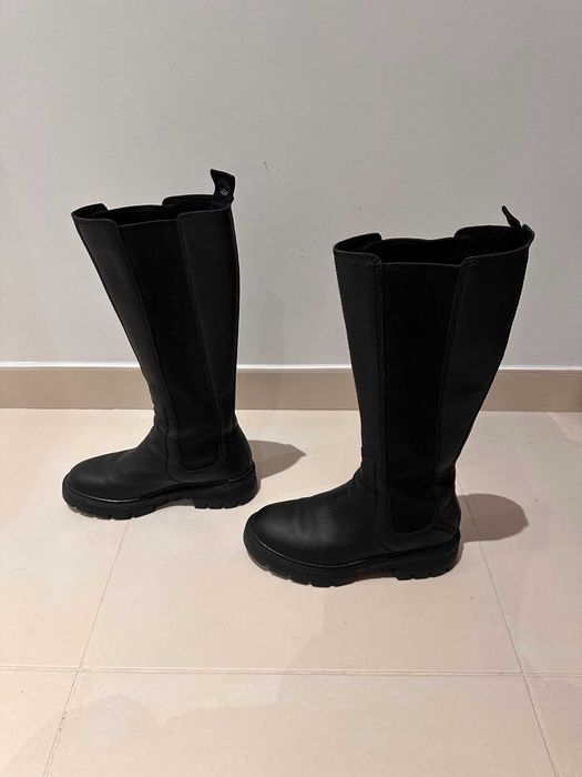 Botas de couro Timberland Originais cano alto mulher