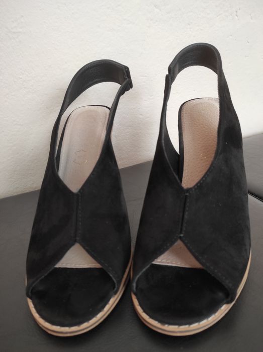Sandały damskie czarne rozmiar 39 Casu