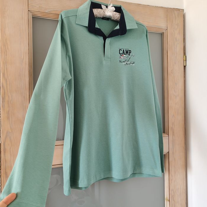 Bluza polo z kołnierzykiem i długim rękawem