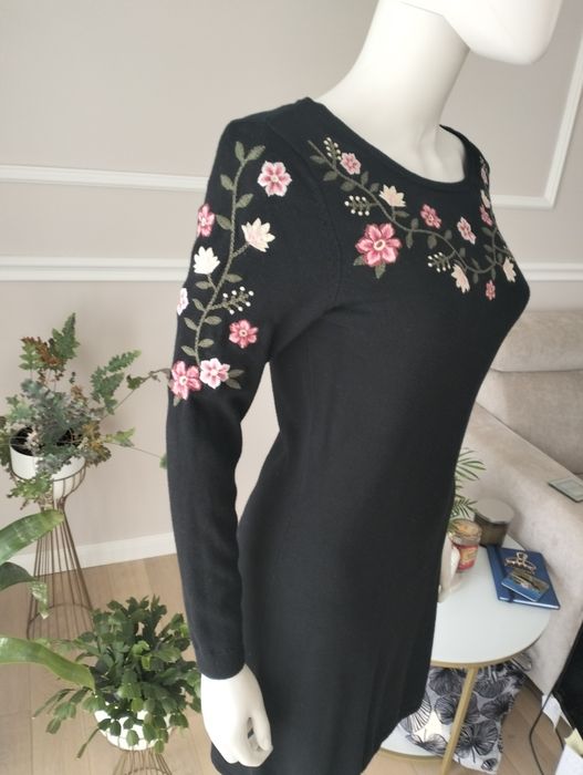 Dzianinowa sukienka bawełna wiskoza wełna