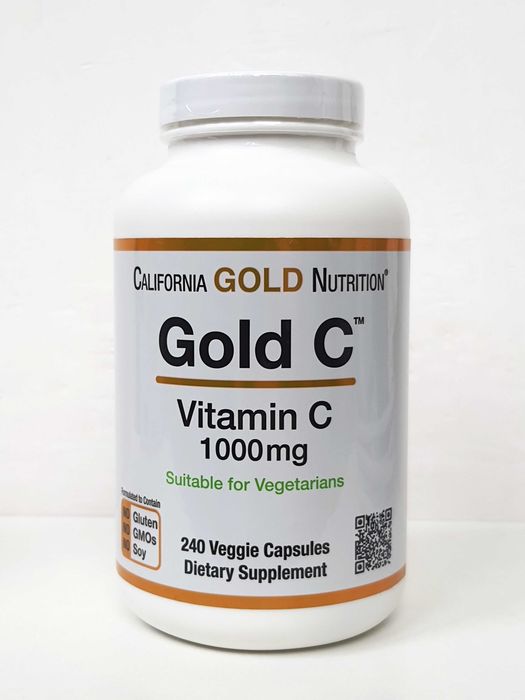 Вітамін С California Gold Nutrition Gold C, 1000 мг, 240 капсул