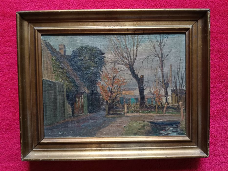 Stary obraz na płótnie sygnowany