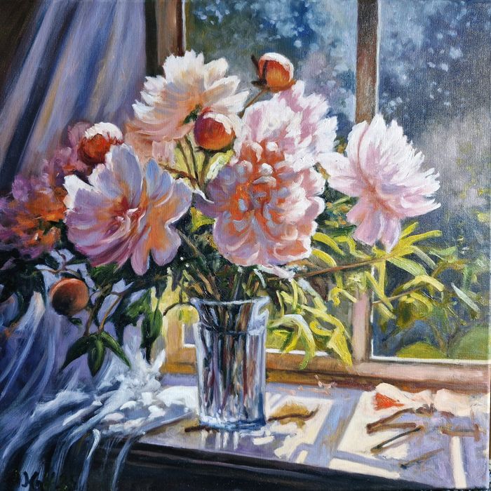 Obraz olejny Piwonie