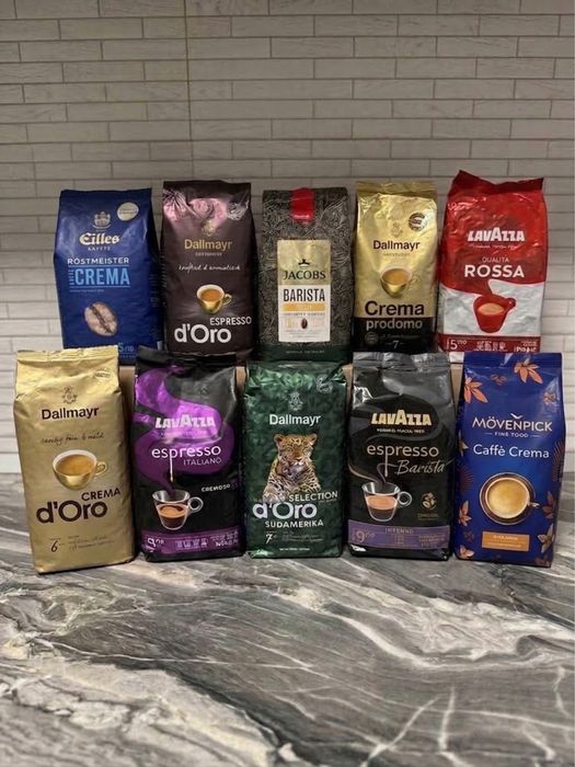 Кава в зернах Dallmayr, Movenpick , LAVAZZA , Eilles, Jacobs