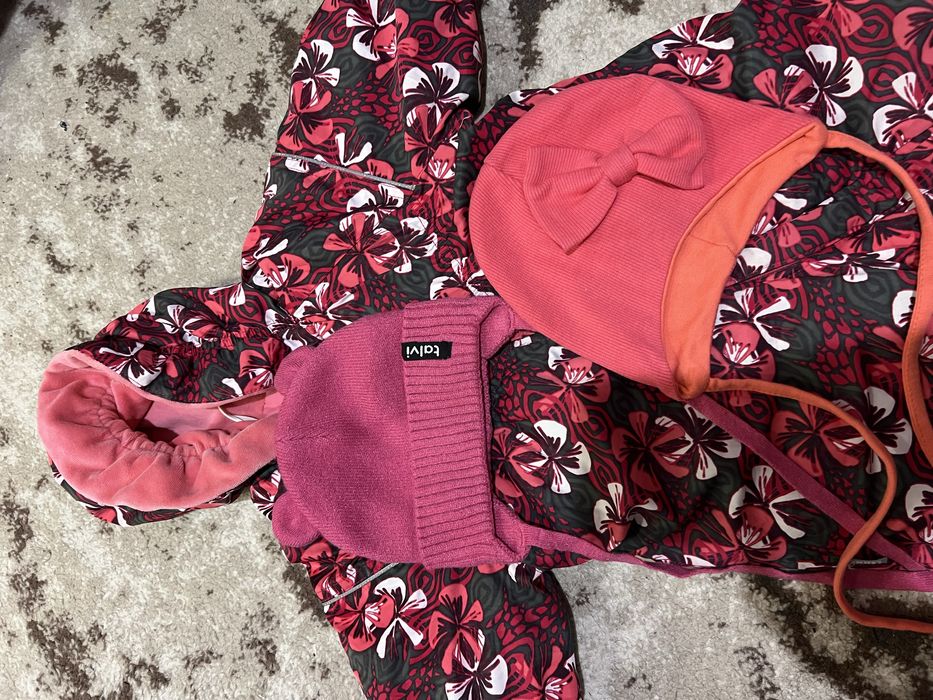 Lenne Комбинезон 74 р +шапки Talvi 2 шт + комбинезон весенний