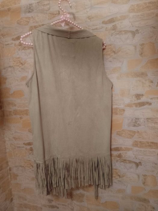 (40/L) Bershka/ Bogato zdobiona frędzlami Kamizelka kowbojska