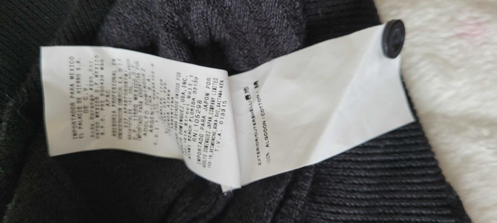 Czarny sweter męski lekki bawełna Adolfo Dominguez, roz S