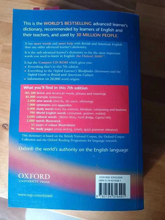 Dicionário Oxford Advanced Learner's Dictionary + Cd
