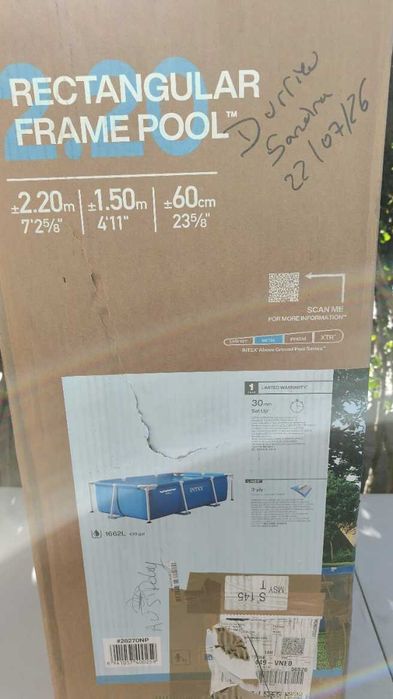 Basen stelażowy 220x150x60 cm INTEX 28270NP nowy kompletny outlet