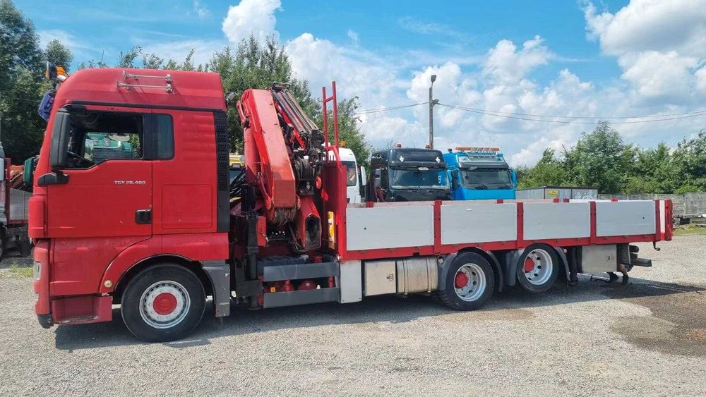 MAN TGX 28.480 HMF 4220+стріла FJ 900 26м кузов ще висувається на 1.5м