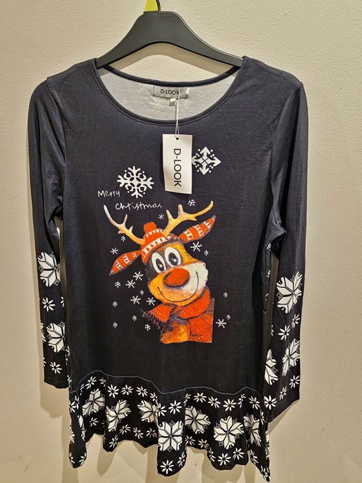 Sukienka damska nowa świąteczna w reniferki