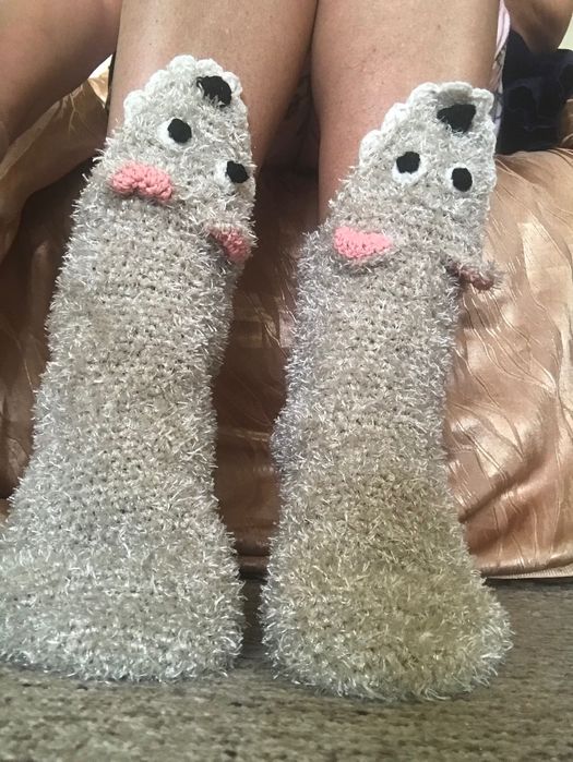 Вязаные носки, ручная работа