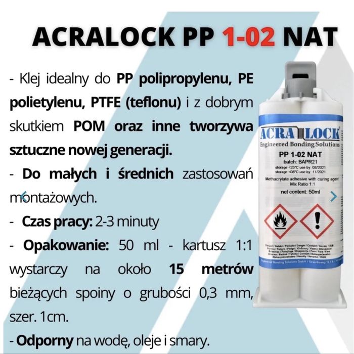 Klej metakrylowy do plastiku