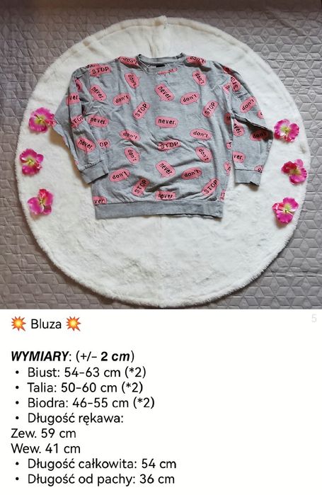 Bluza szara z napisami