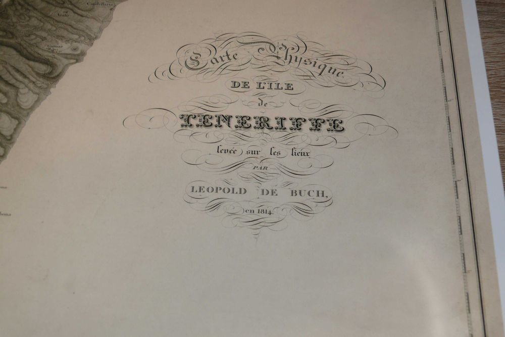 Reprodução impressa de  Mapa Antigo de Tenerife Ilhas Canarias