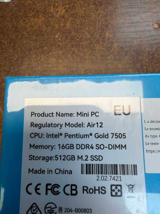 777/ Mini PC Geekom Air12 Intel 16/512