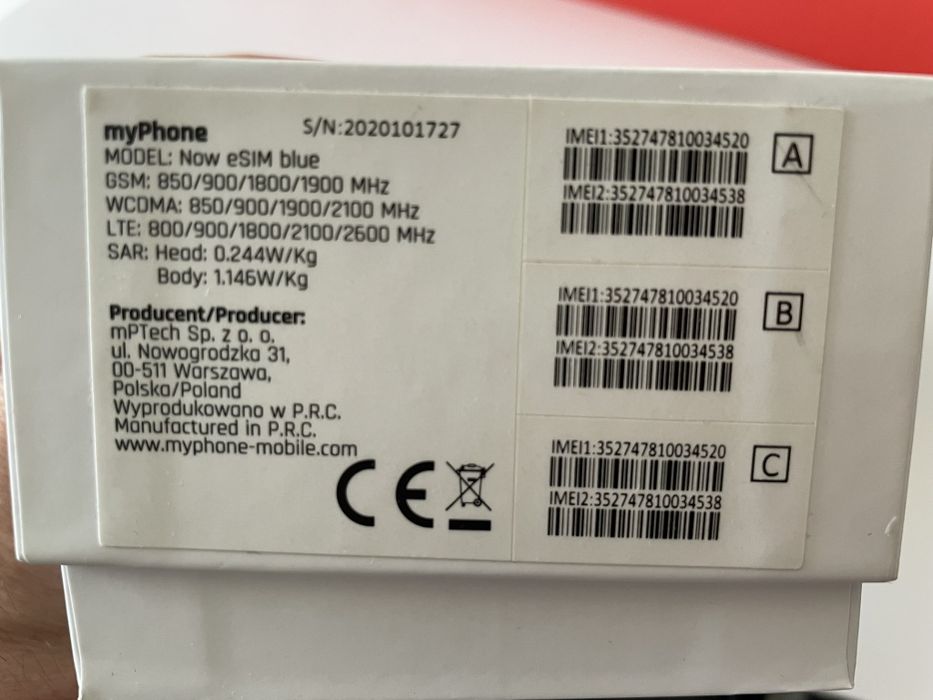 Smartfon myPhone esim niebieski